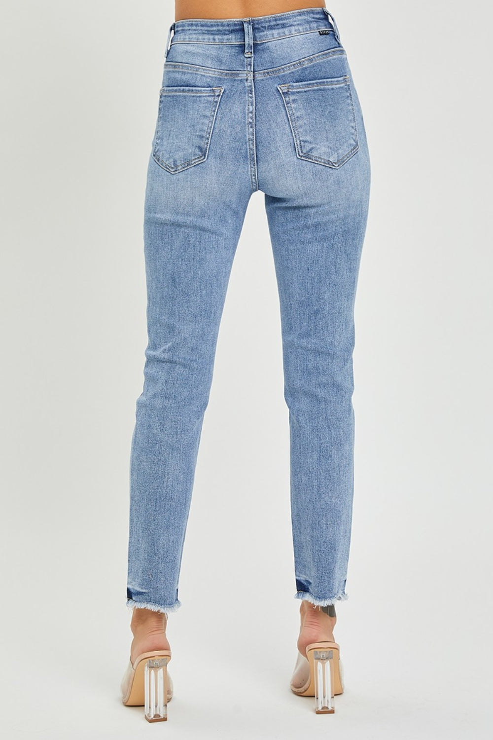 RISEN Full Size Frayed Hem Skinny Jeans