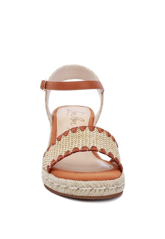 LUCAS Raffia Wedge Heel Espadrilles