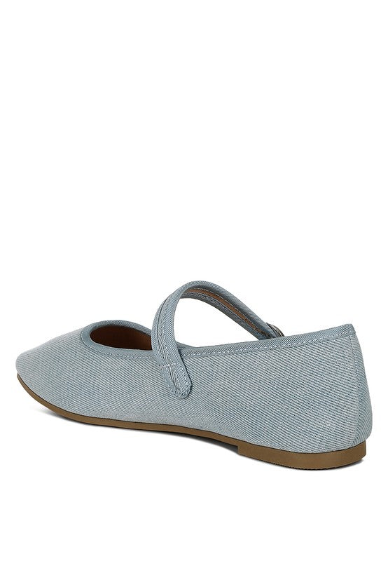 IKER Classic Denim Pin Buckle Ballerinas