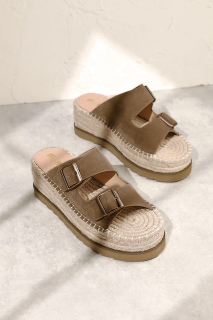 HAZEL Espadrille Platform Slide Sandals