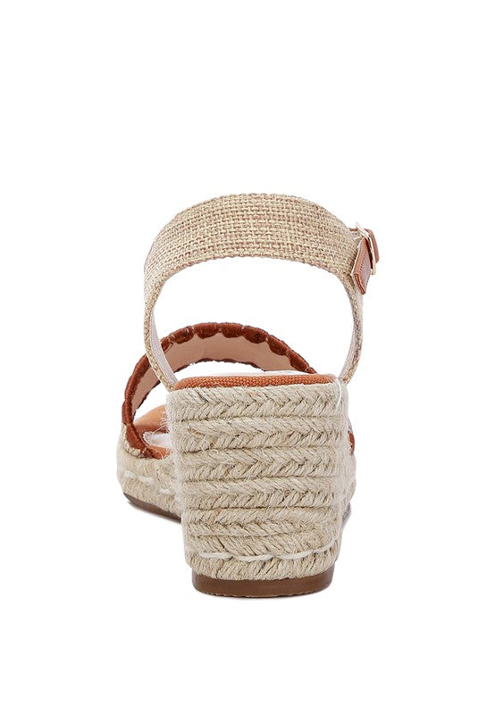 LUCAS Raffia Wedge Heel Espadrilles