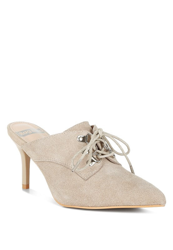 MILADI Suede Stiletto Mules