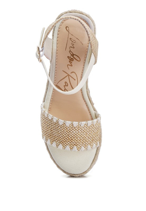 LUCAS Raffia Wedge Heel Espadrilles