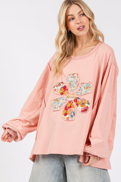 SAGE + FIG - Flower Patch Dropped Shoulder Oversize Top