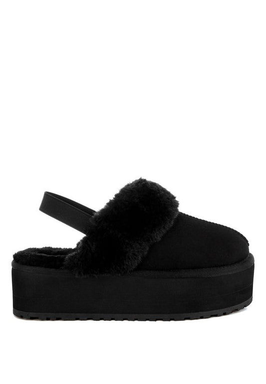 KUTCHU Faux Fur Platform Slingbacks