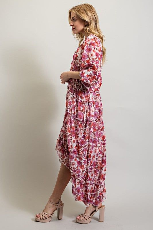 Sweet Generis Floral Hi-Lo Maxi Dress