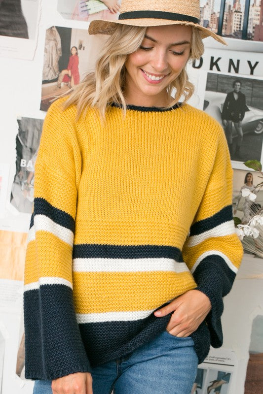 e Luna Cozy Colorblock Sweater