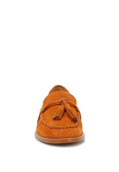 RHONE Tassel Detail Suede Loafers