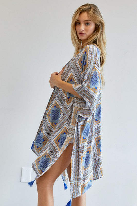 Davi & Dani Boho Print Kimono