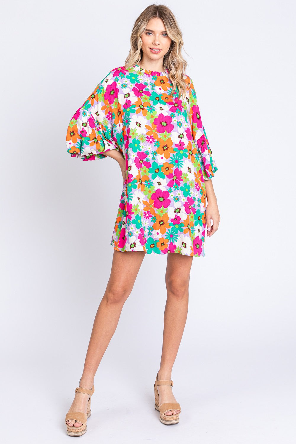 GeeGee Full Size Floral Mini Dress