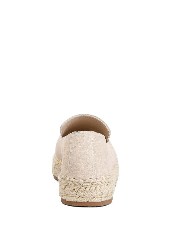 ELLERIE Suede Flatform Heel Espadrilles