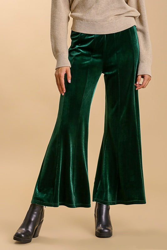 Umgee - High Rise Elastic Waist Flare Pants