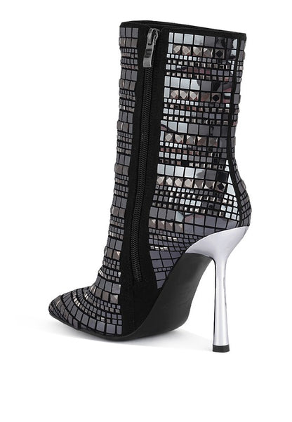 EXTRAVAGANCE Mirror Embellished Stiletto Boots