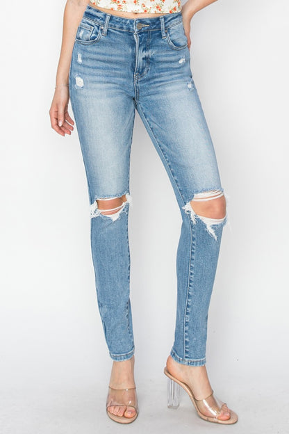 RISEN - Full Size Distressed Skinny Jeans