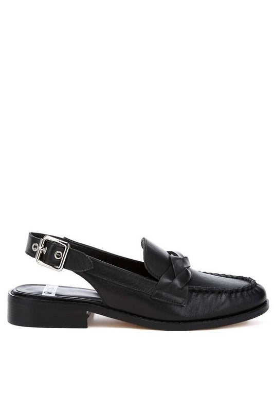 JEMYKIN Genuine Leather Slingback Loafer Sandals