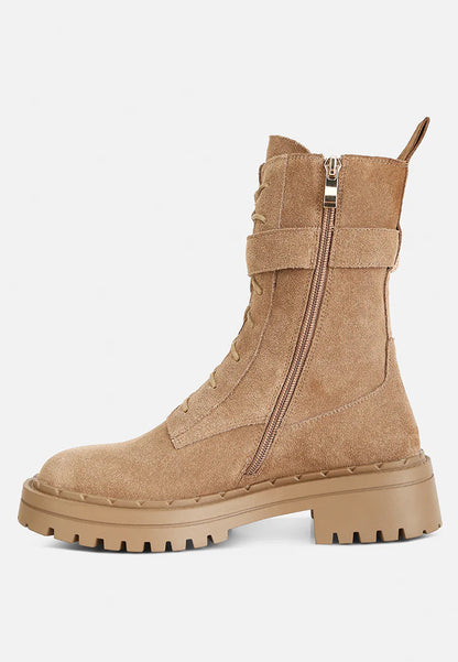 KASPER Suede Chunky Lug Boots